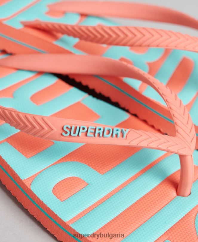 Superdry обувки N00H4402 корал Жени ретро вегански джапанки