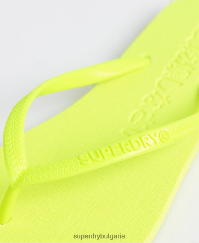 Superdry обувки N00H6689 жълто Жени супер елегантен флуро джапанка