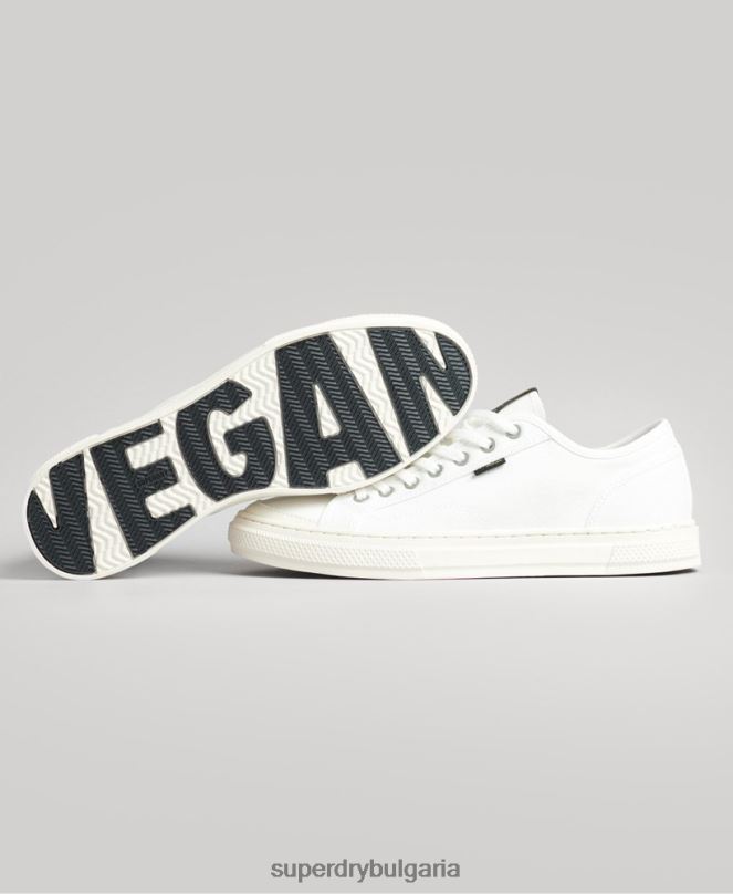 Superdry обувки N00H4364 сметана Жени ретро вегански ниски кецове faux vulc