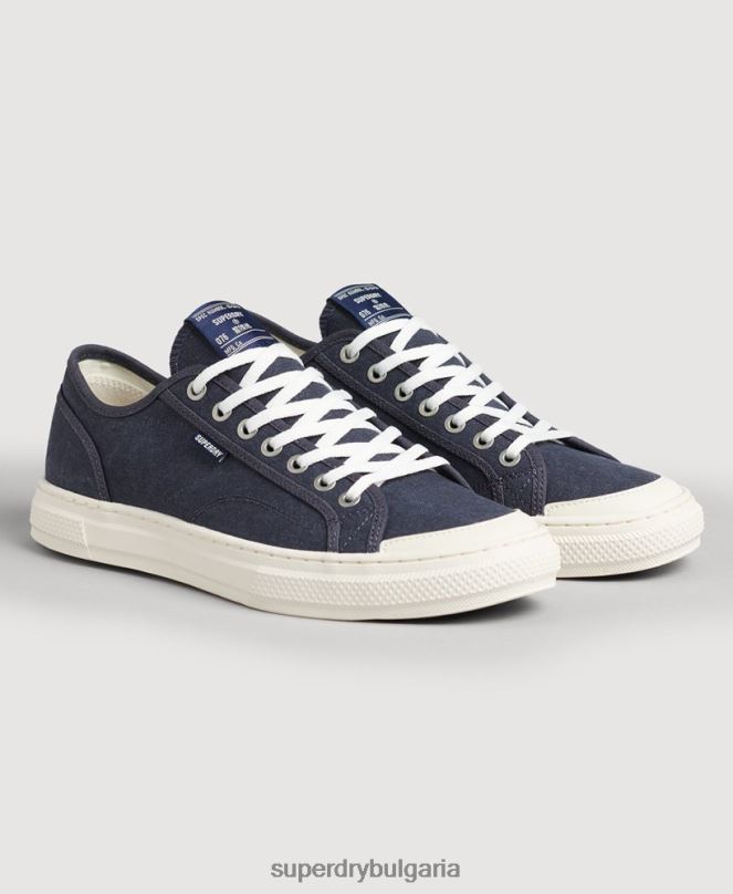 Superdry обувки N00H4420 военноморски флот Жени ретро вегански ниски кецове faux vulc