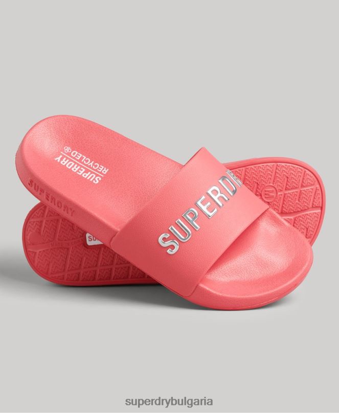 Superdry обувки N00H4352 розово Жени код лого басейн плъзгачи