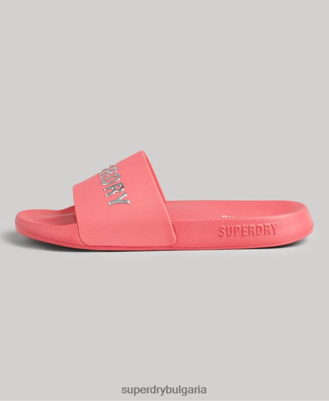Superdry обувки N00H4352 розово Жени код лого басейн плъзгачи