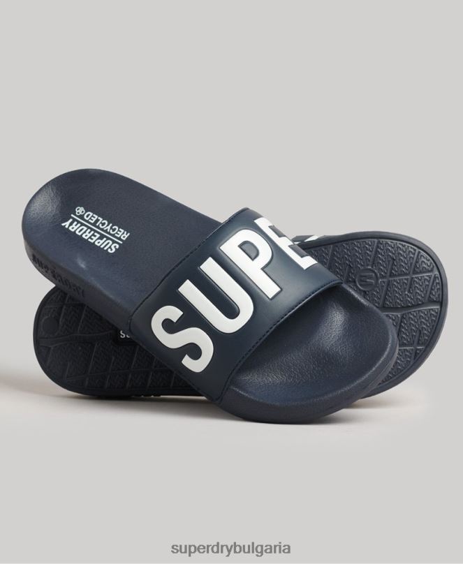 Superdry обувки N00H4359 военноморски флот Жени плъзгачи на основния пул на кода