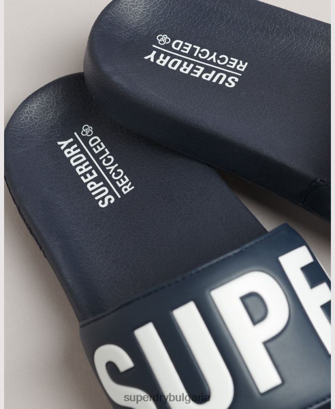 Superdry обувки N00H4359 военноморски флот Жени плъзгачи на основния пул на кода