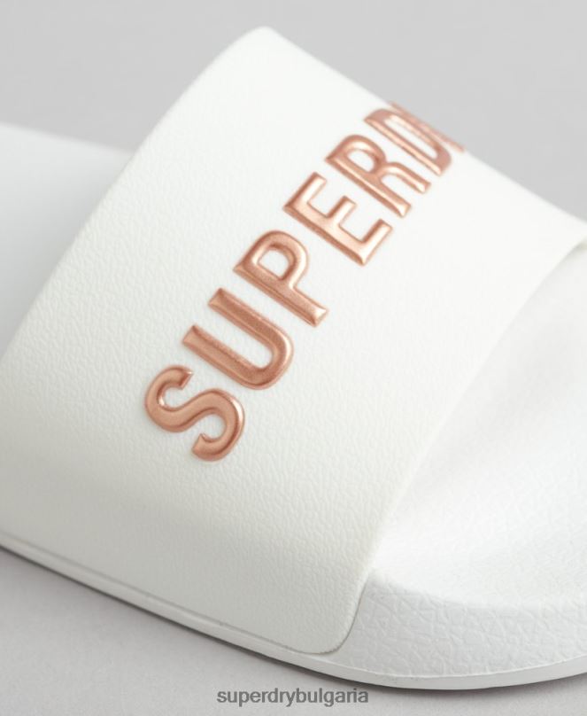 Superdry обувки N00H4369 бяло Жени код лого басейн плъзгачи