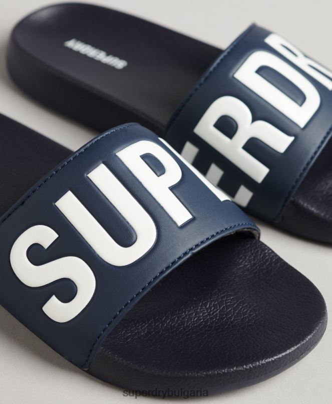 Superdry обувки N00H4370 военноморски флот Жени плъзгачи за основен басейн