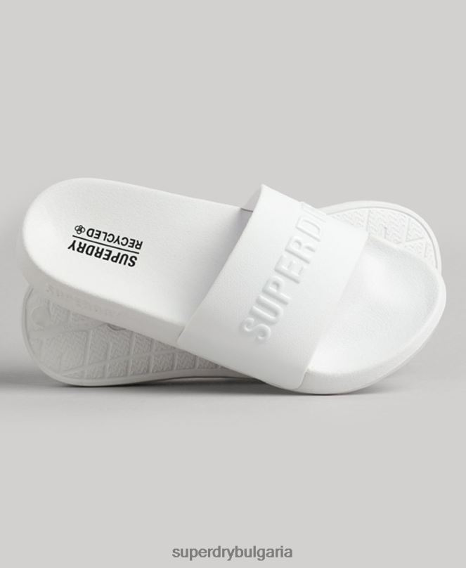 Superdry обувки N00H4379 бяло Жени код лого басейн плъзгачи