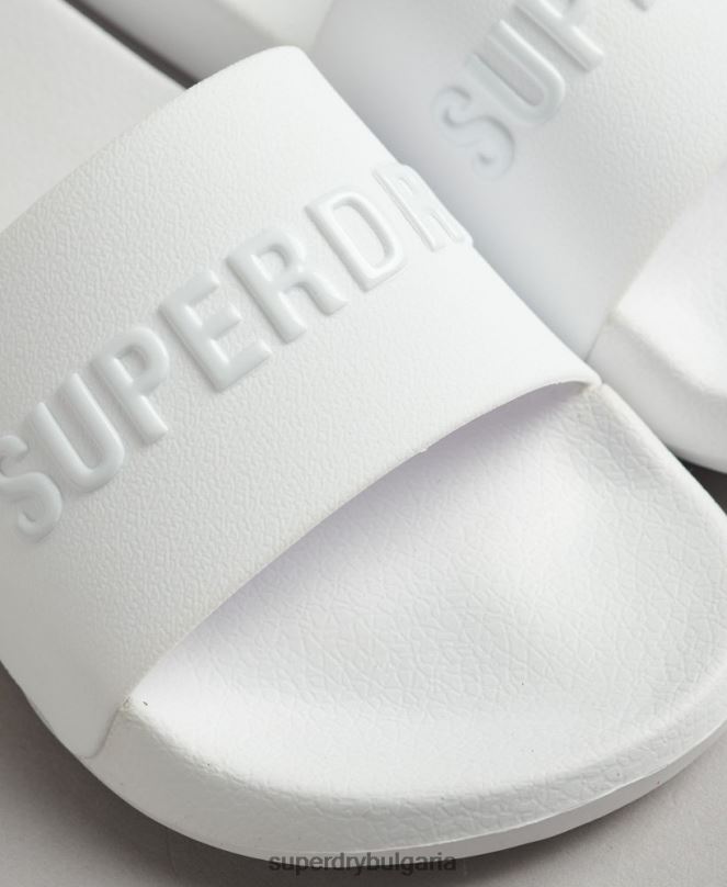 Superdry обувки N00H4379 бяло Жени код лого басейн плъзгачи