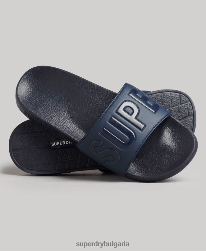 Superdry обувки N00H4381 военноморски флот Жени плъзгачи за основен басейн