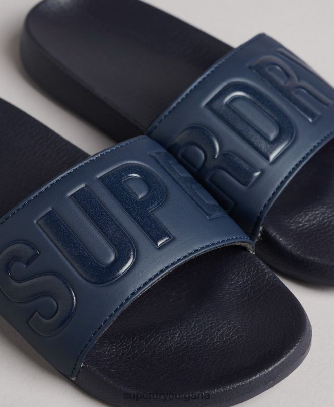 Superdry обувки N00H4381 военноморски флот Жени плъзгачи за основен басейн