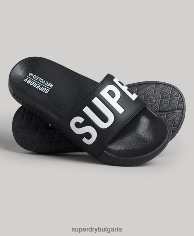 Superdry обувки N00H4385 черен Жени плъзгачи на основния пул на кода