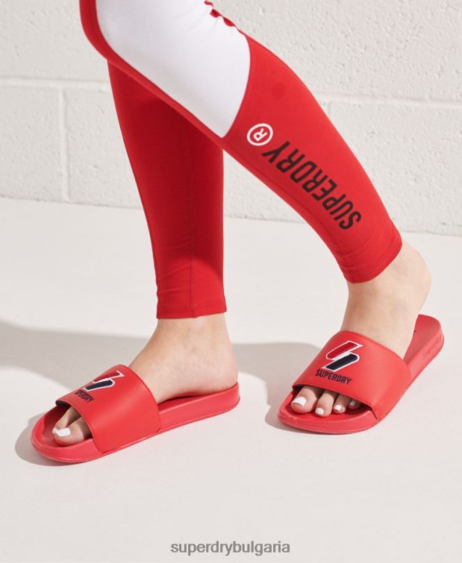 Superdry обувки N00H4404 червен Жени плъзгачи за основен басейн