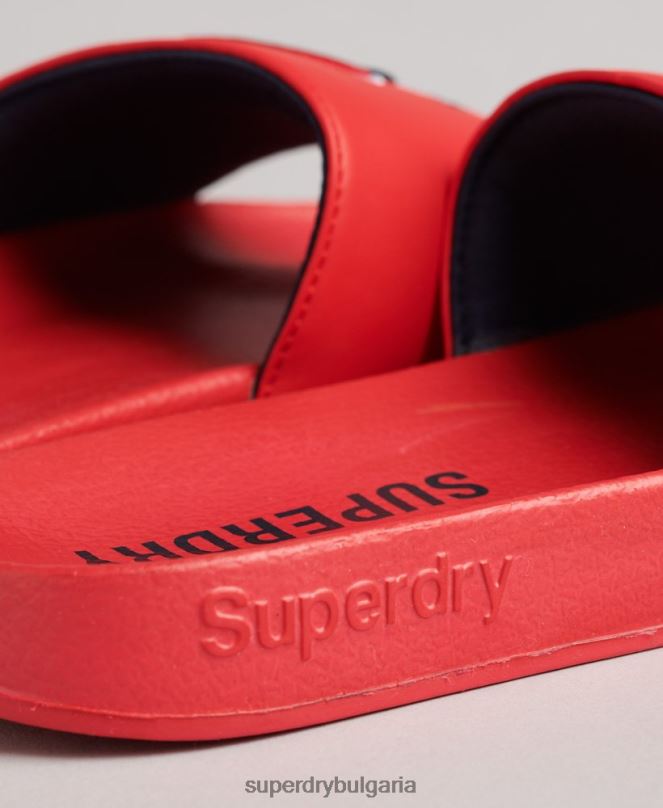 Superdry обувки N00H4404 червен Жени плъзгачи за основен басейн