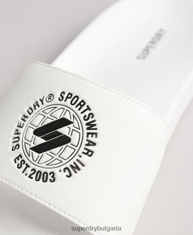 Superdry обувки N00H4407 бяло Жени плъзгачи за басейн с отпечатан код