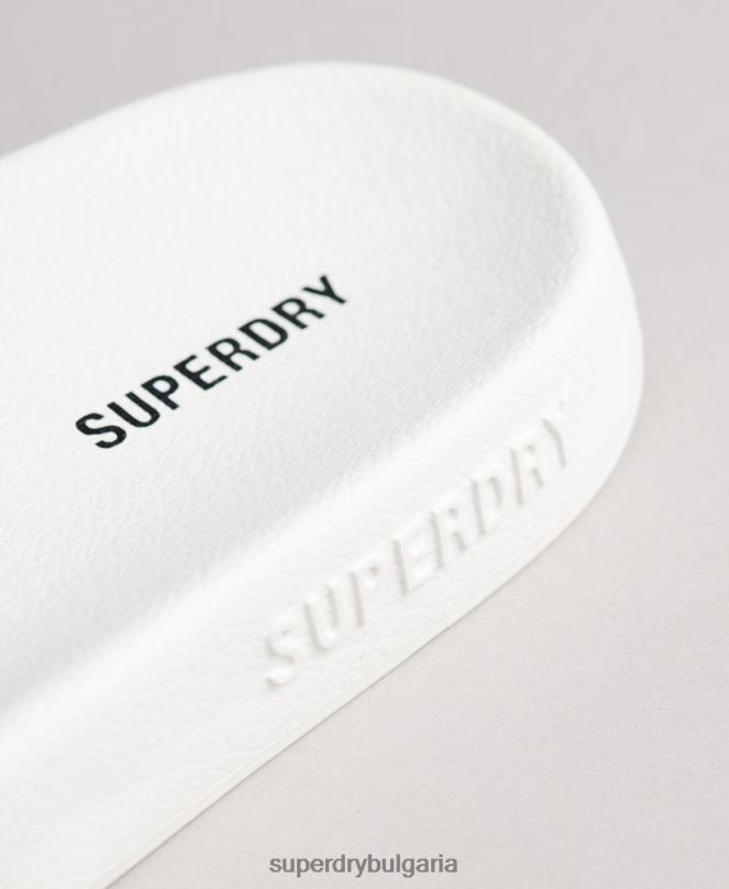 Superdry обувки N00H4407 бяло Жени плъзгачи за басейн с отпечатан код