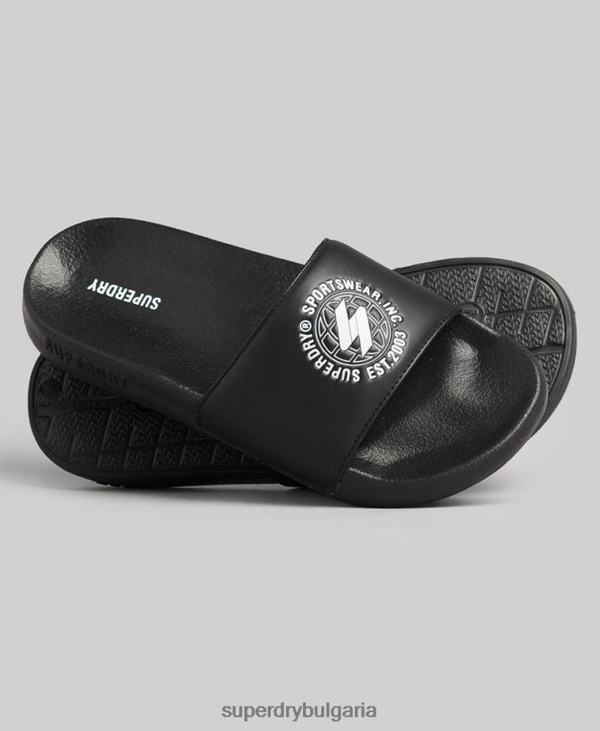 Superdry обувки N00H4409 черен Жени плъзгачи за басейн с отпечатан код