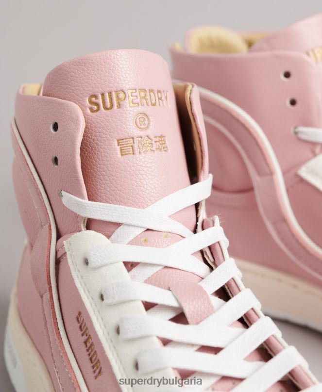 Superdry обувки N00H6673 розово Жени ретро вегански маратонки с висока горна част