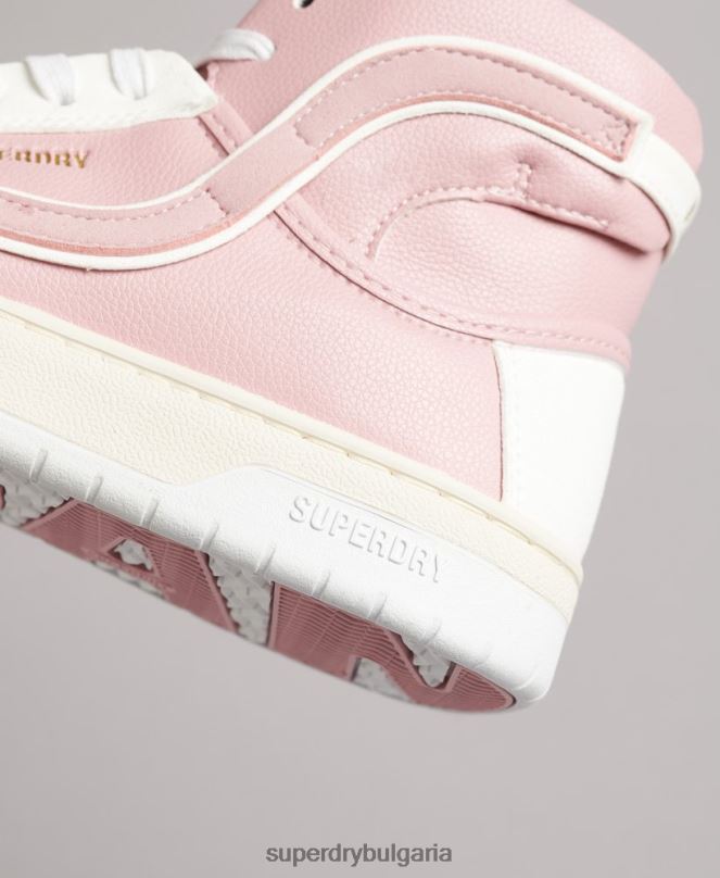 Superdry обувки N00H6673 розово Жени ретро вегански маратонки с висока горна част