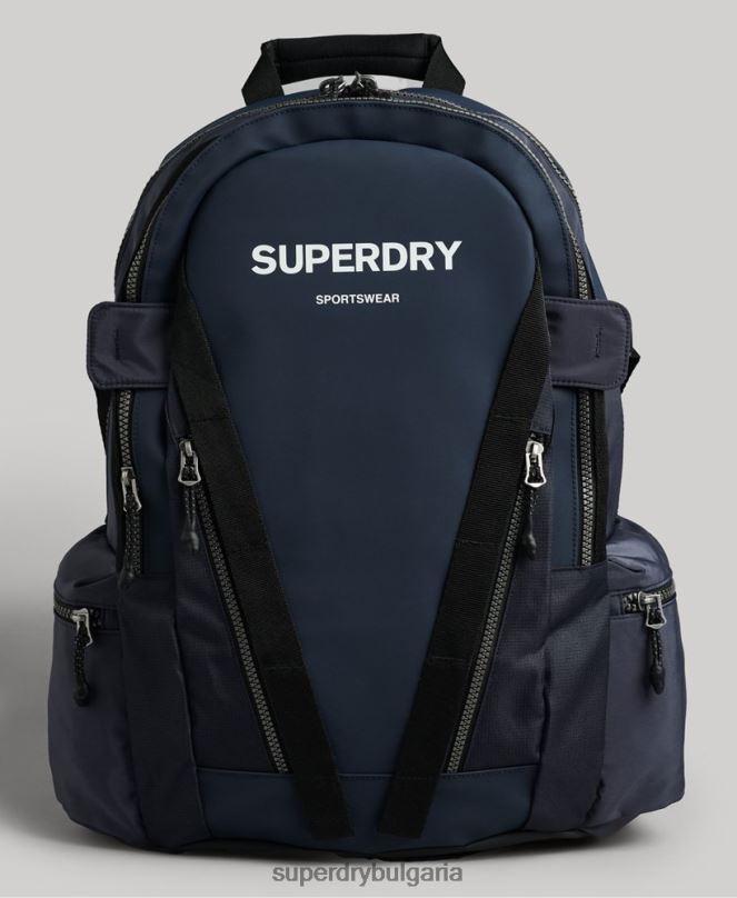 Superdry аксесоари N00H113 военноморски флот мъже графична раница с планински брезент
