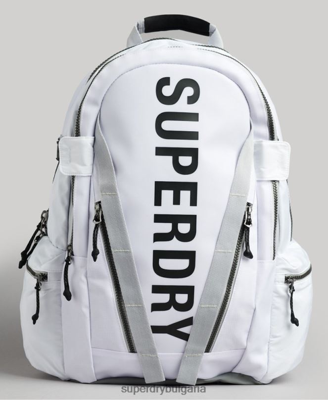 Superdry аксесоари N00H1610 бяло мъже графична раница с планински брезент