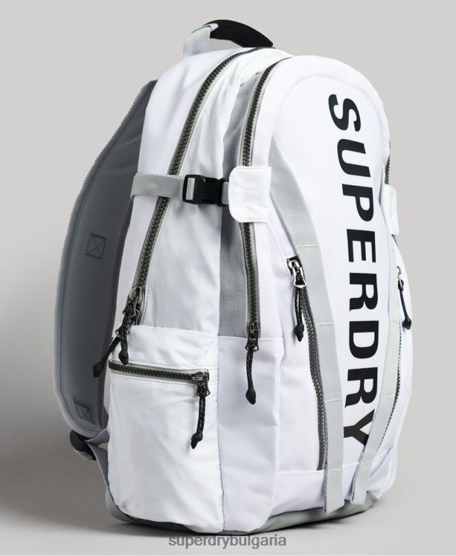 Superdry аксесоари N00H1610 бяло мъже графична раница с планински брезент