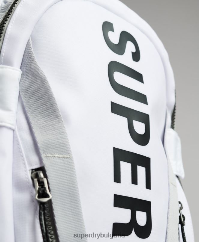 Superdry аксесоари N00H1610 бяло мъже графична раница с планински брезент