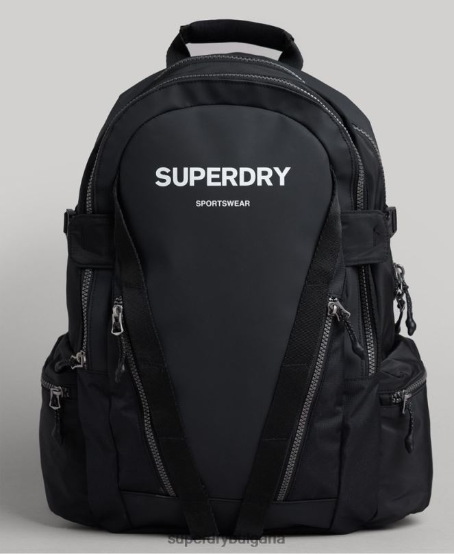 Superdry аксесоари N00H1619 черен мъже графична раница с планински брезент