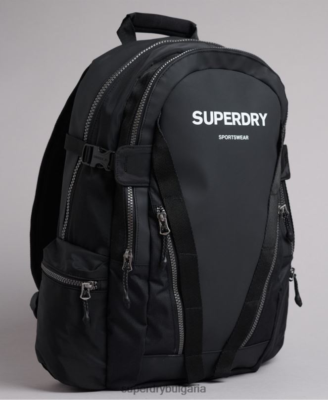 Superdry аксесоари N00H1619 черен мъже графична раница с планински брезент