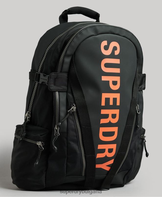 Superdry аксесоари N00H1639 черен мъже графична раница с планински брезент