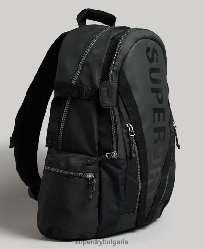 Superdry аксесоари N00H1696 черен мъже графична раница с планински брезент