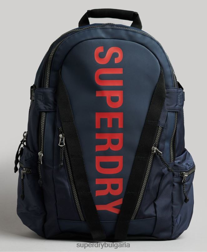Superdry аксесоари N00H1728 военноморски флот мъже графична раница с планински брезент