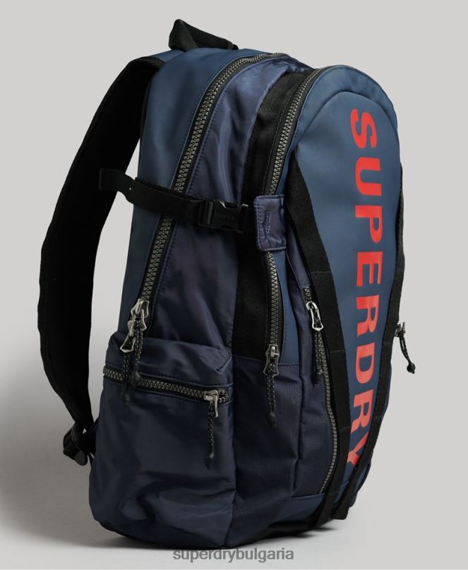 Superdry аксесоари N00H1728 военноморски флот мъже графична раница с планински брезент