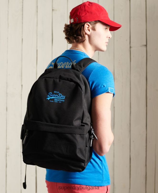 Superdry аксесоари N00H1837 черен мъже ретро раница с лого montana