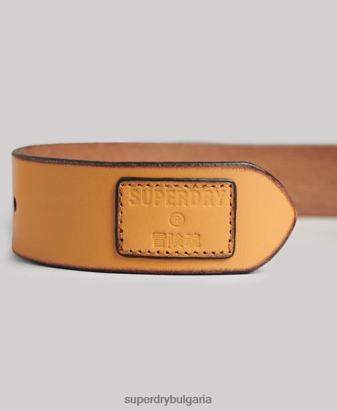 Superdry аксесоари N00H1650 тен мъже подаръчна кутия с релефен кожен колан