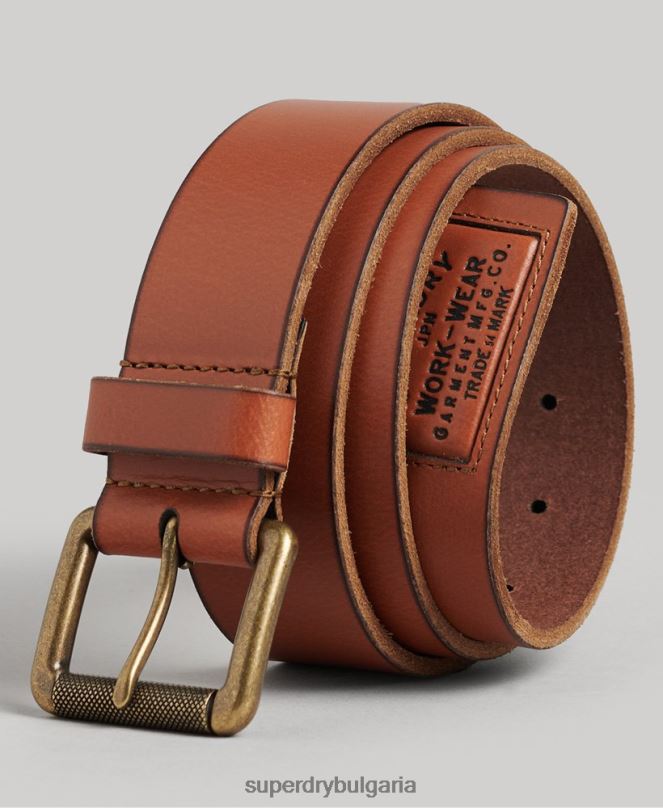Superdry аксесоари N00H1775 тен мъже подаръчна кутия за кожен колан