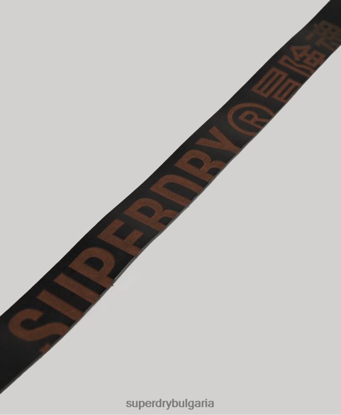 Superdry аксесоари N00H6453 черен мъже подаръчна кутия с релефен кожен колан