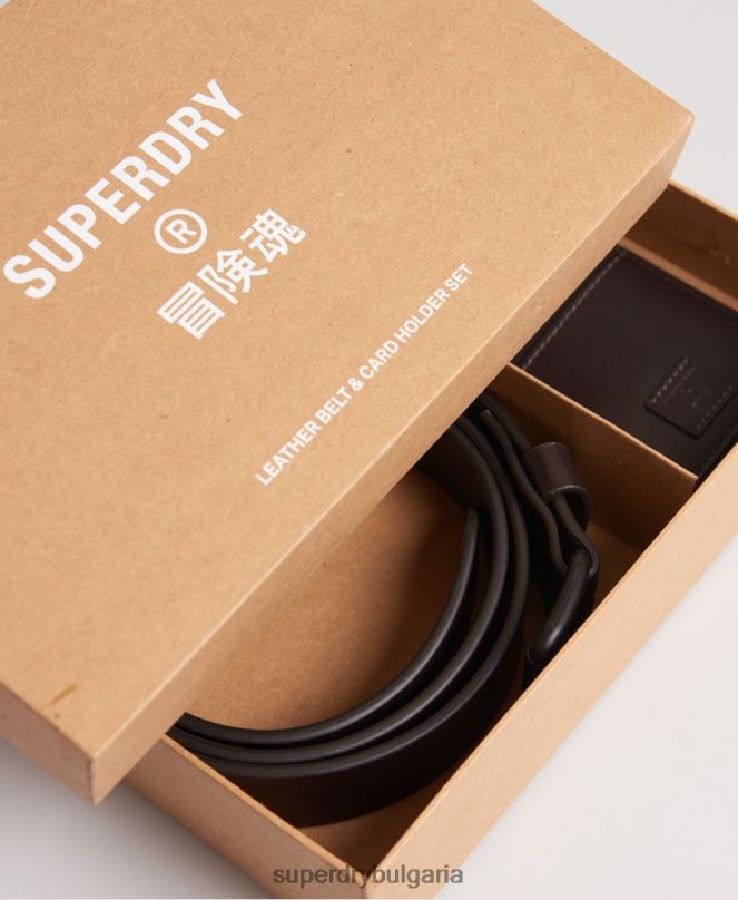 Superdry аксесоари N00H6457 кафяво мъже комплект колани benson boxed