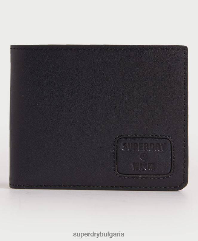 Superdry аксесоари N00H1773 черен мъже двоен кожен портфейл nyc