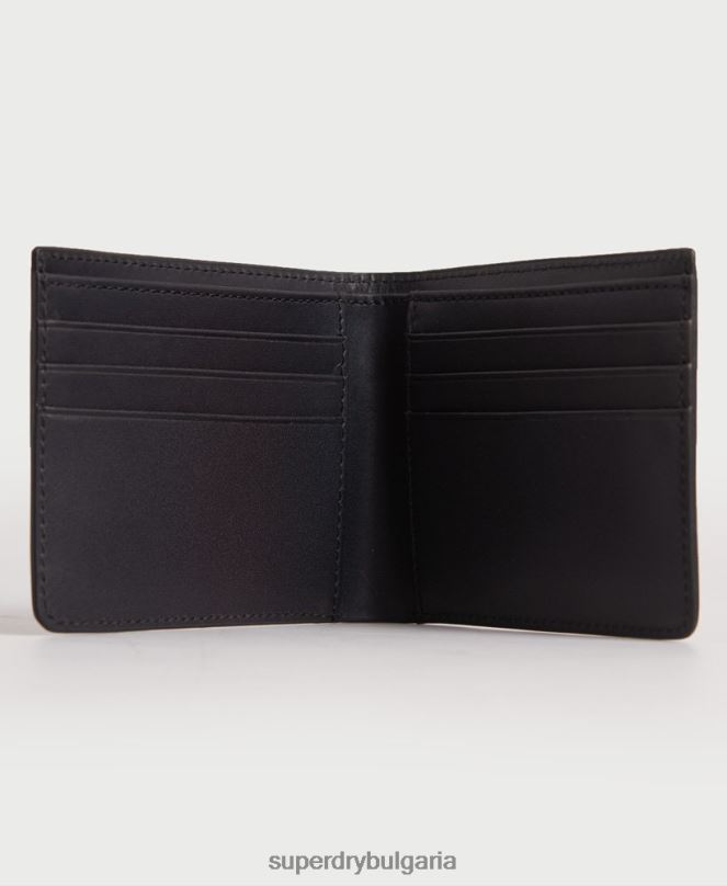 Superdry аксесоари N00H1773 черен мъже двоен кожен портфейл nyc