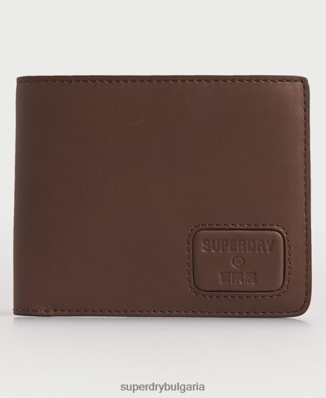 Superdry аксесоари N00H1851 кафяво мъже двоен кожен портфейл nyc