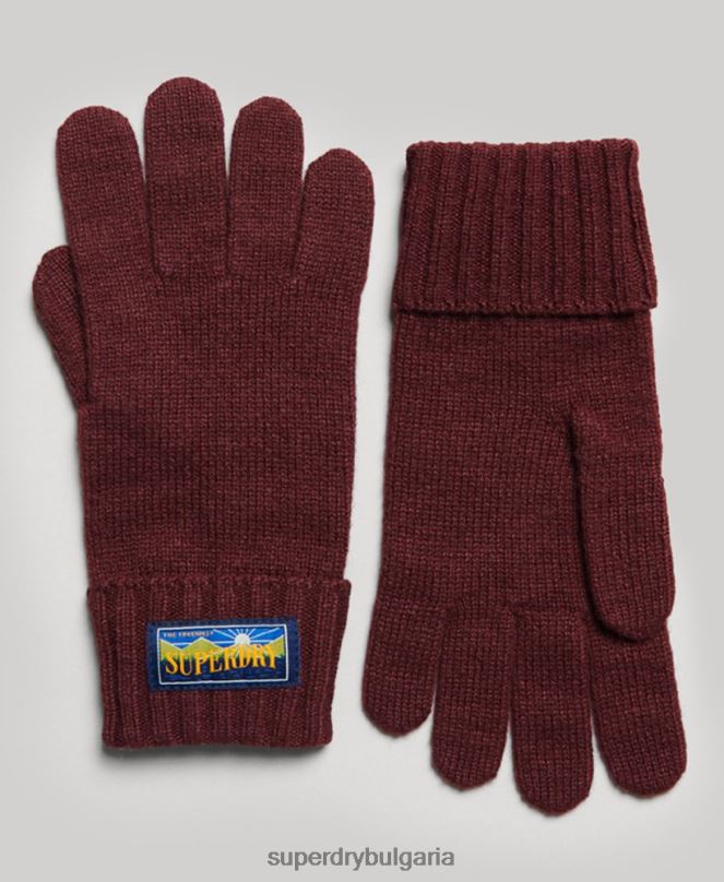 Superdry аксесоари N00H1710 червен мъже радарни ръкавици от вълнена смес