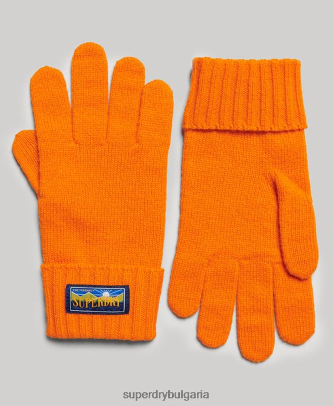 Superdry аксесоари N00H1711 оранжево мъже радарни ръкавици от вълнена смес