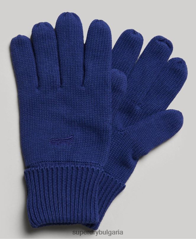 Superdry аксесоари N00H1727 син мъже ретро ръкавици с лого