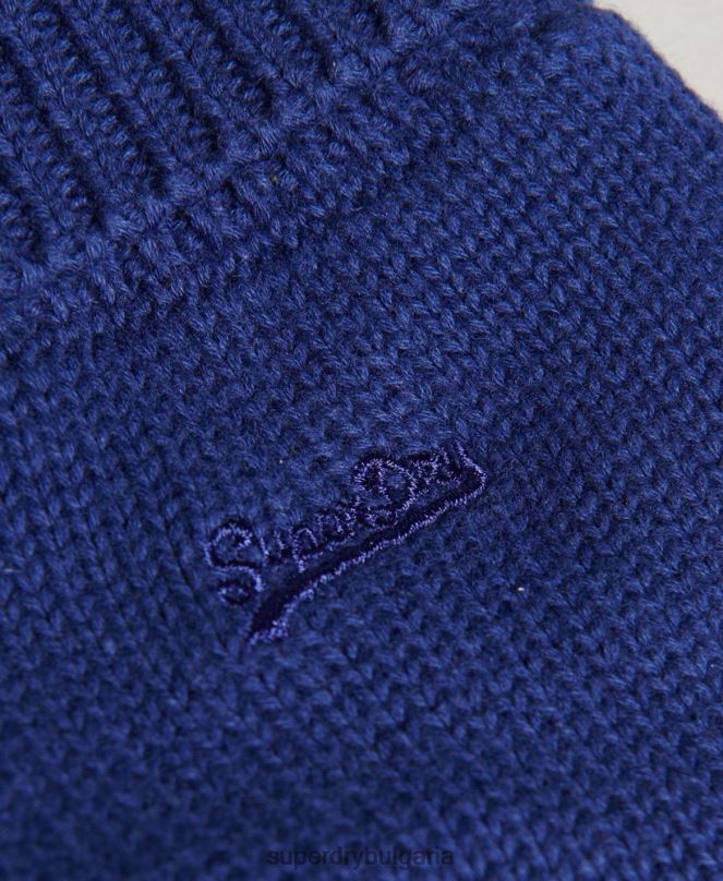 Superdry аксесоари N00H1727 син мъже ретро ръкавици с лого