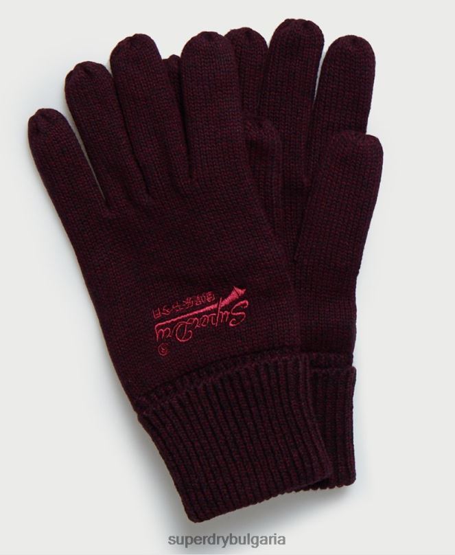 Superdry аксесоари N00H1842 червен мъже ръкавици с оранжев етикет