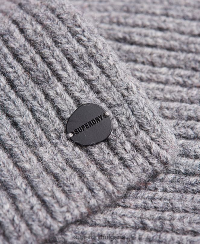 Superdry аксесоари N00H1812 светло сив мъже първокласен оребрен шал Studios