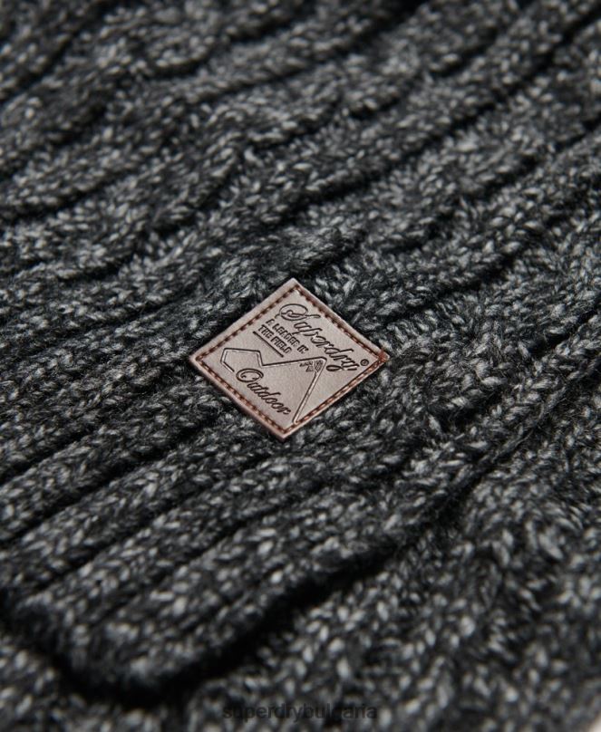 Superdry аксесоари N00H1816 тъмно сив мъже траулер кабелен шал