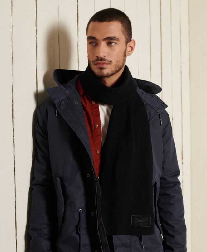 Superdry аксесоари N00H1818 черен мъже класически шал с ретро лого