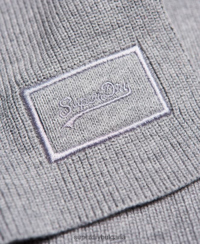 Superdry аксесоари N00H1821 светло сив мъже ретро лого шал