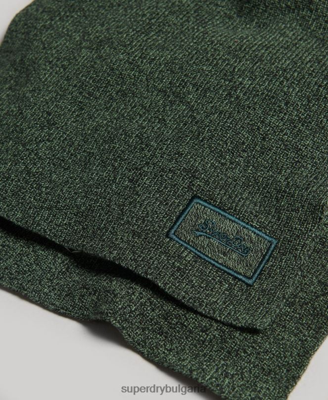 Superdry аксесоари N00H6391 зелено мъже шал с лого от органичен памук